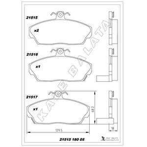 Ön Fren Balata Honda Civic 1.6l D16 Vtec Vti 01-05 / 1.6l D16a Euro 96-99