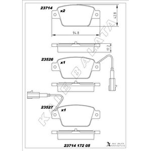 Arka Fren Balatasi Fiat Stilo 02 Linea 07 Bravo Ii 07 14 Alfa Romeo Mi̇to 08 Multipla 99