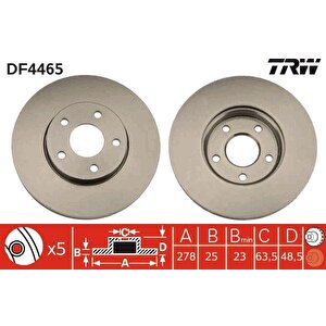 On Fren Aynasi Disk Focus Iii 11 Focus Ii 04 11 C Max 03 07 Volvo C30 06 12 C70 Ii 06 13 S40 Ii 04 12 V50 05 12 278x25x5dlxhvli