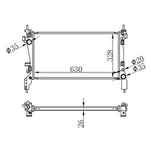Radyatör Brazi̇ng Fiorino 1.3 Mtj 08 Brazi̇ng 630x318x22