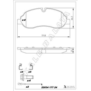 On Fren Balatasi Yeni̇ Transi̇t V363 Ttg 14 Çi̇ft Teker Fisli Kale 22034a0001kd11