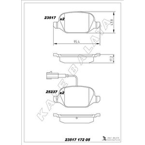 Arka Fren Balatasi Alfa Romeo Mito 09 Fiat Linea 09 1.3jtd 1.4tjet 1.6jtd