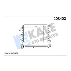 Radyatör Lgn 1.8-2.0 16v-2.2 D Espace Iii 2.0 Ac Mek Otom 1 Sira Pa Si̇stem 635x441x47