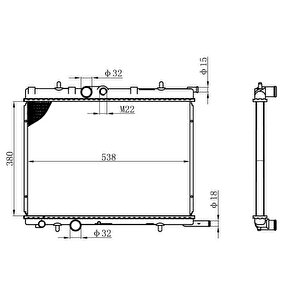 Radyatör 307 00 C4 04 1.4-1.6 16v-partner-berlingo 97 2.0hdi 00 Ac -- Mekx380x538x16 1 Sira Cu Pl