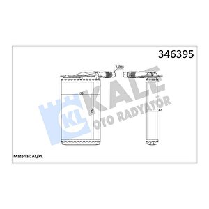 346395 Kalori̇fer Radyatörü Kng-kng Express 1.4-1.6 16v-1.5 Dci-1.9dti-1.9dci 234x158