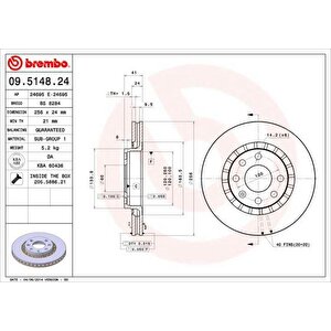 Ön Fren Aynasi Astra F-vectra A-b-calibra A-kadett E-ascona C-lanos 97 Cielo 256x24x4dlxhavali 90487402-93182282-93182304