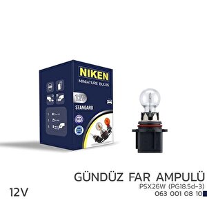 Niken 12v Psx26w Gündüz Far Ampulü Pg18.5d-3 10lu