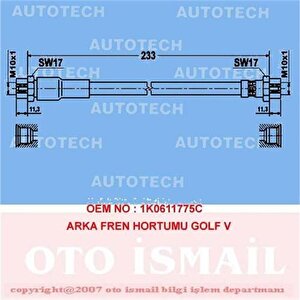 Arka Fren Hortumu Polo 81-94
