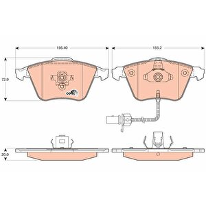 Ön Balata Audi A6-a8 2.0 3.0 Tdi 3.2 Fsi 06 Gdb1659-gdb1554