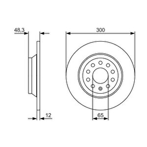 Fren Di̇ski̇ Arka Passat-arteon-tiguan 2015 300 /12-10 Mm
