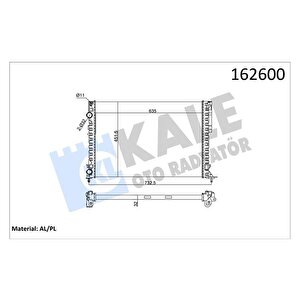 Radyatör Lgn 97-01 -espace Iii 99-02 1.6-1.8-2.0-1.9d Kli̇masiz Mek 635x425x18 2 Sira Al Pl