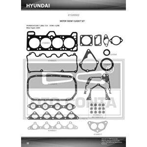 Takim Contasi Keçeli̇ Hyundai Accent 1.3 12v