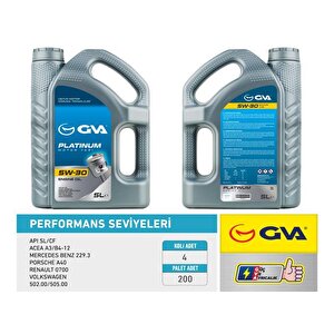 Motor Yaği 5w30 5 Lt Platinum Tam Senteti̇k Api Sl/cf