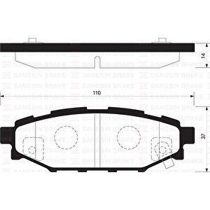 Arka Fren Balata Subaru Forester 2.0l Ej20 Sh Benzinli 08-13 / Impreza 1.5l Ej15 Awd Ge3 06- / Outback 2.0l 2.5l 03- / Legacy 2.0l Ej20 Ee20z Bl 03-09