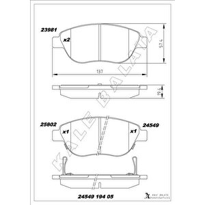 Ön Balata Corsa D Büyük Ti̇p 1.3 Cdti 07/06 Fiat 500l 12 0.9t 1.4 1.3d Mtj 1.6d Mtj