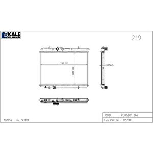 Radyatör P206 2.0 Hdi̇ 1 Sira Alb Si̇stem
