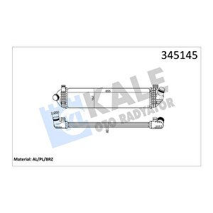 Turbo Radyatörü Intercooler Volvo C30 06-12 -s40 04 V50 04 1.6d-2.0d- C70 2.0d 08 658x157