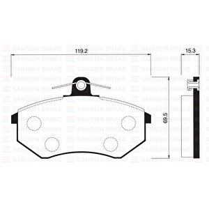Ön Fren Balata İnce Vw Golf Ii Iii / Polo Classic 95- / Passat 88-97 / Caddy 95-04 / Seat Cordoba / Ibiza Gdb1048-gdb1044