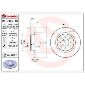 Arka Fren Aynasi Corsa E 14 Adam 13 Punto Evo-grande Punto 05 264x10x4dlxhavali 15 İnç 55700592