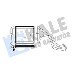 Kalori̇fer Radyatörü Hyundai I20 1.2l G4la Benzinli 15-20 / 1.4l G4lc 15-18 / 1.4l D4fc Crdi Dizel 15 -18 / Bayon 1.4 G4lc 20- - Alemi̇nyum