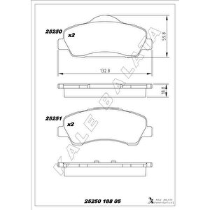 Ön Fren Balatasi Peugeot P301 12 P308 13 Citroen C-elysee 12 C4 14 266mm