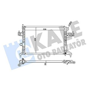 Su Radyatörü Opel Corsa C 1.4 1.8 00 Combo 1.6 1.6cng 01 Tigra 1.8 04 Mt Ac Nac Brazing 538x358x26 95513833-9196689
