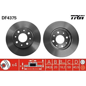 On Fren Diski Fiat 500 08 500c 09 Panda 12 Ford Ka 1.3 Tdci̇ 09 0.9-1.2-1.4-1.3dmtj 240.5