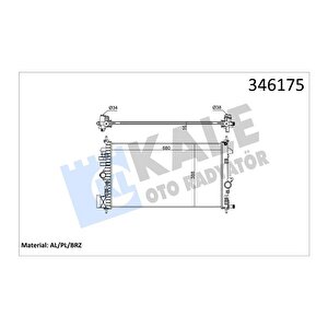 Radyatör Insignia-saab 9-5 1.6-1.8 08 Ac Mek 680x378x16 Al/pl/brz