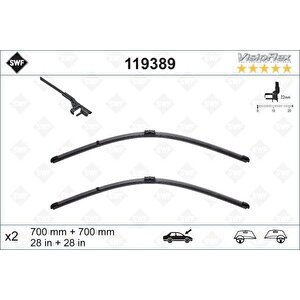 Silecek Supurgesi Takimi 700mm / 700mm Mercedes W220 W221 . Citroen C6 . Peugeot 407 Swf