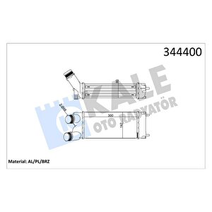 Turbo Radyatörü Intercooler Partner 08 Berlingo 08 1.6 Hdi Al/pl/brz 300x147x76