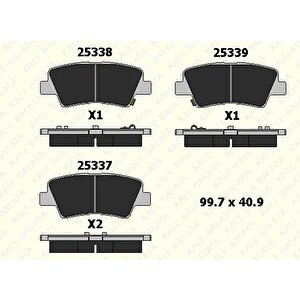 Arka Fren Balata Hyundai I20 1.2l G4la 15-20 1.4l G4lc 15-18 1.4l D4fc Crdi 15-18 / Elantra 1.6l D4fb G4fg 16- / Kia Soul 1.6l D4fb 14- / Sportage 1.6l G4fd G4fj T-gdi 15- 1.6l D4fe 18- Delikli
