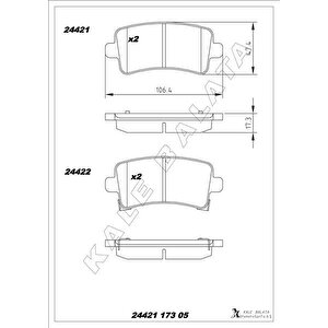 Arka Fren Balatasi Insignia A 08 17 Saab 9.5 10 Malibu 2.0d 2.4 12 16 İnç Jant