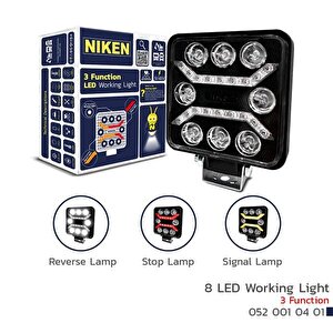 Çalişma Lambasi Pro 8 Led 3 Fonksiyon Kare
