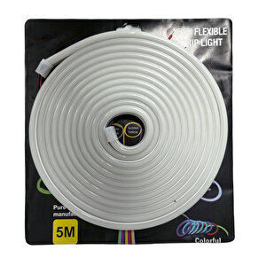 Neon Şerit Led 24v 8x16 Mm 5 Metre Kesilebilir Bağlantı Aparatlı Beyaz  / Laam437
