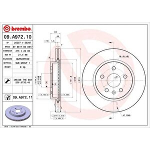 Arka Fren Aynasi Insignia A 08 Saab 9-5 Ys3g 10 17 Jant-18 Jant 315x22.9x5dlxhavali
