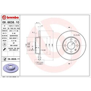 Ön Fren Aynasi Corsa C 1.0-1.2 16v 01 11 240x11x4dl Dolu