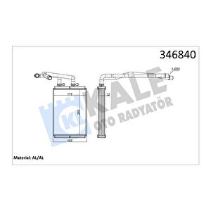 Kalori̇fer Radyatörü Scudo 07 Jumpy 07 Ulysse 07 P807 05 250x180x33