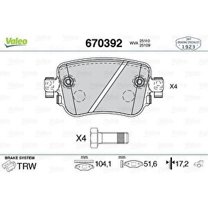 Arka Balata Vw Caddy Iv 2.0tdi 15 Cuuf-dfsf 104.1x17.2x51.6