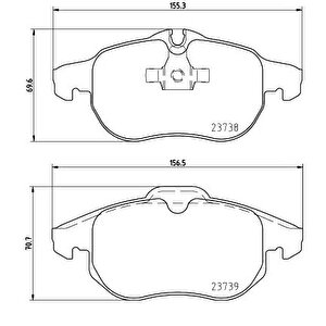 Ön Fren Balatasi Astra H 05 10 Vectra C 08.02 Zafira B 05 10 Saab 9.3 02 Croma 06.05