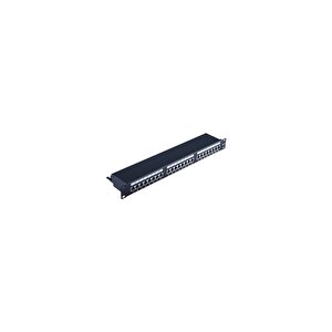 Cat 6a 19" 1u Patch Panel, 500 Mhz, Siyah, 24 Port