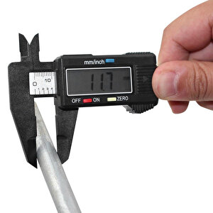 Dijital Kumpas Plastik Çene 150 Mm Lcd Ekran Lastik Derinlik Çap Ölçme 0.2 Mm Hassasiyet İnç Ölçüm