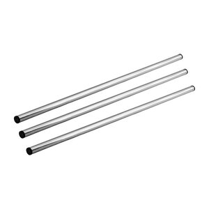 (3 Adet) Alüminyum Metal Oklava Tekli 74 Cm Mutfak Börek Hamur Un Yufka Açma Silindir Yuvarlak Krom