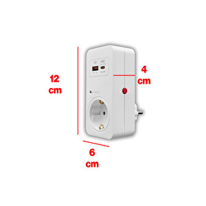 Akım Şok Korumalı Tekli Priz Usb Type-c Çoçuk Korumalı Fiş Telefon Hızlı Şarj Soketi 720 Joule