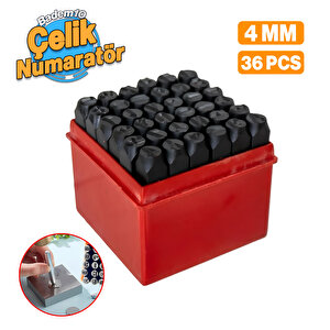 Çelik 4 Mm Numaratör 36 Parça Harf Rakam Uç Seti Damgalama Takımı Metal Kazıma
