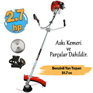 Bolat Benzinli By520 Yan Tırpan Çim Biçme Testeresi 2.7 Hp 51.7 Cc Bisiklet Kollu Omuz Askılı Misina