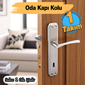 Oda Kapı Kolu Nikel İnox Aynalı Sağa Sola Uygun İç Dış Ahşap Pvc Metal Çelik Kapısı Tutamağı 1 Takım
