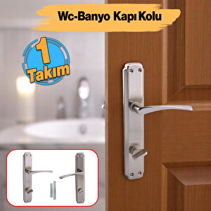 Kilitlenebilir Wc Banyo Kapı Kolu Nikel İnox Aynalı Sağa Sola Uygun İç Dış Tuvalet Kapısı 1 Takım