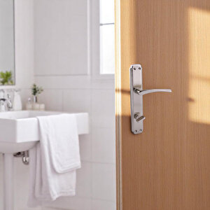 Kilitlenebilir Wc Banyo Kapı Kolu Nikel İnox Aynalı Sağa Sola Uygun İç Dış Tuvalet Kapısı 1 Takım