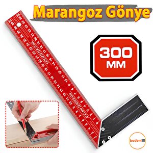 300 Mm 30 Cm Alüminyum Marangoz Gönye Metal Gövde Açılı Ölçüm Cetveli Ahşap İnşaat Hassas Gönye