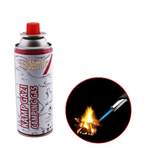 Kamp Gazı (1 Adet) Bütan Propan Tüpü Portatif Ocak Kartuşu Tek Kullanımlık Pürmüz 400 Ml 227 Gr